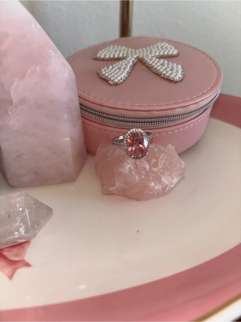 Wesc Pink Halo Silver Ring